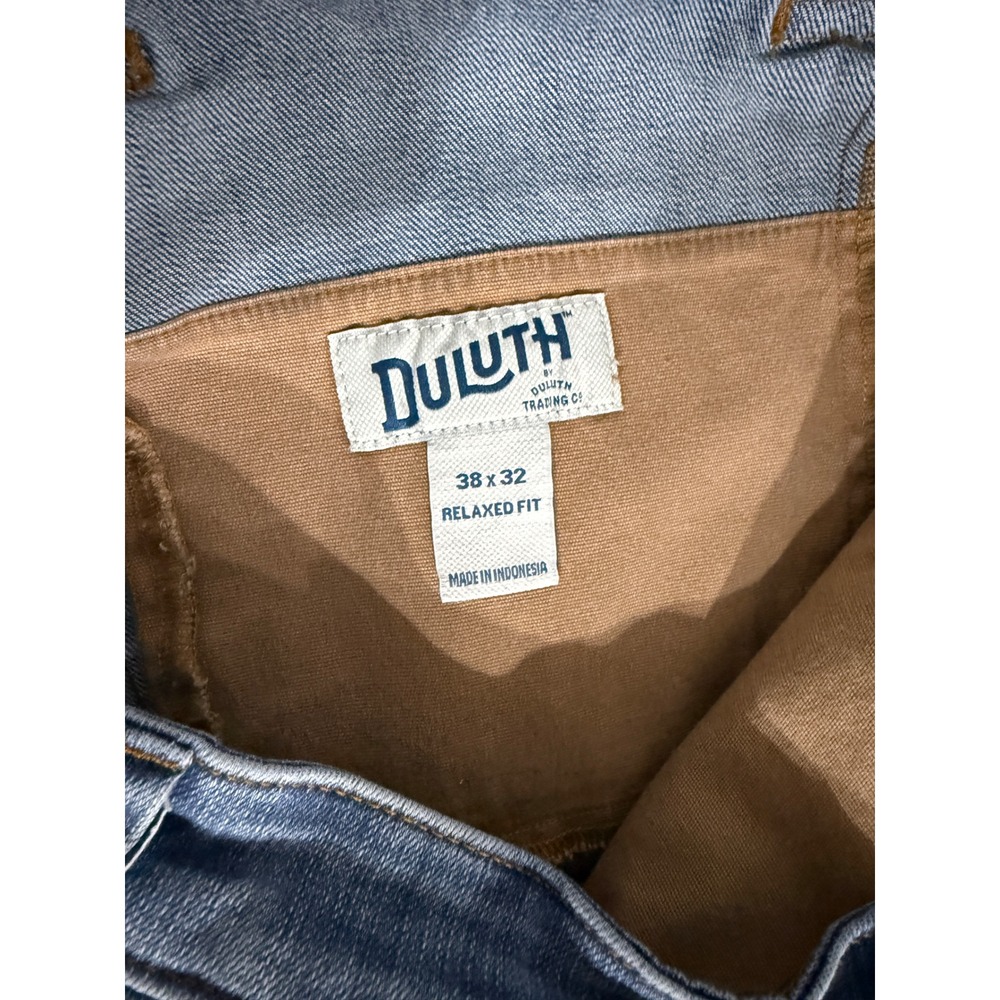 2 Pair Duluth Trading Co Mens Ballroom Relaxed Fit Jeans Blue Work Pants 38x32 - Picture 8 of 10